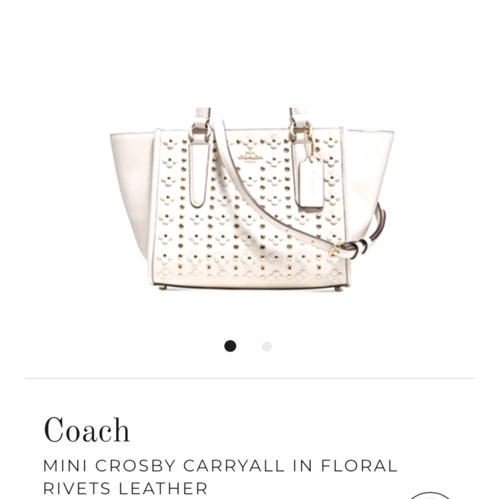 Coach Crosby carryall in floral rivets leather handbag